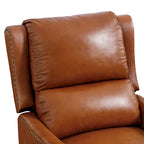 Sillón reclinable de cuero con respaldo pushback, cómodo para sala de estar