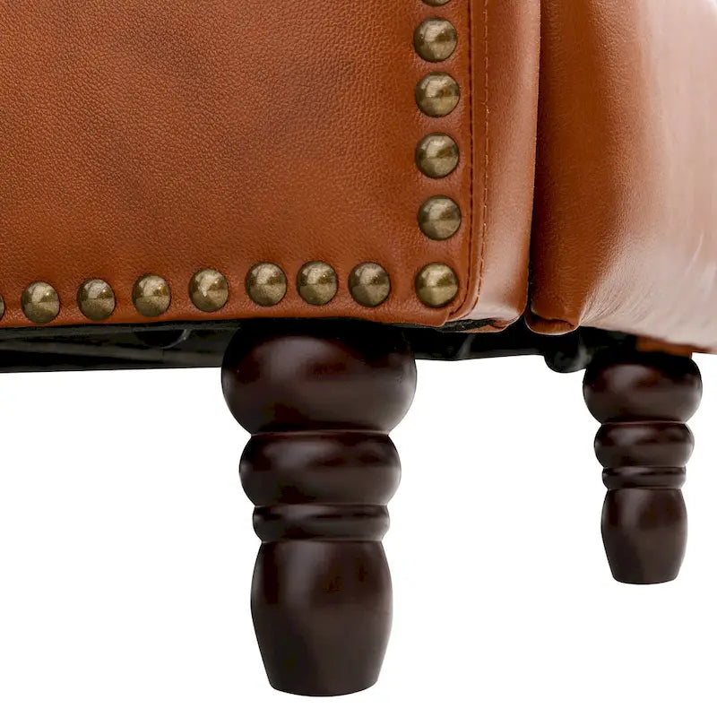 Sillón reclinable de cuero con respaldo pushback, cómodo para sala de estar