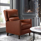 Sillón reclinable de cuero con respaldo pushback, cómodo para sala de estar