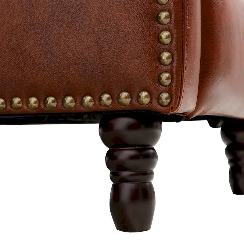 Sillón reclinable de cuero con respaldo pushback, cómodo para sala de estar