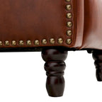 Sillón reclinable de cuero con respaldo pushback, cómodo para sala de estar