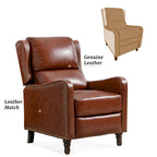 Sillón reclinable de cuero con respaldo pushback, cómodo para sala de estar