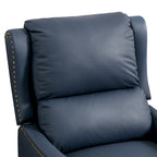 Sillón reclinable de cuero con respaldo pushback, cómodo para sala de estar
