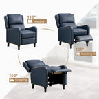 Sillón reclinable de cuero con respaldo pushback, cómodo para sala de estar
