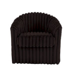 Sillón de Acento Tapizado en Piel Sintética de 30.7 W, Sillón Giratorio con Respaldo Curvo
