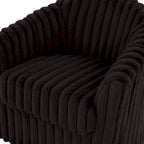 Sillón de Acento Tapizado en Piel Sintética de 30.7 W, Sillón Giratorio con Respaldo Curvo