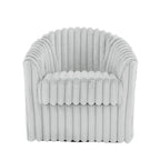 Sillón de Acento Tapizado en Piel Sintética de 30.7 W, Sillón Giratorio con Respaldo Curvo