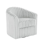 Sillón de Acento Tapizado en Piel Sintética de 30.7 W, Sillón Giratorio con Respaldo Curvo
