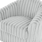 Sillón de Acento Tapizado en Piel Sintética de 30.7 W, Sillón Giratorio con Respaldo Curvo