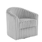 Sillón de Acento Tapizado en Piel Sintética de 30.7 W, Sillón Giratorio con Respaldo Curvo