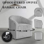 Sillón de Acento Tapizado en Piel Sintética de 30.7 W, Sillón Giratorio con Respaldo Curvo