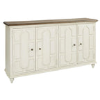 Mueble auxiliar de 4 puertas blanco antiguo, estilo informal