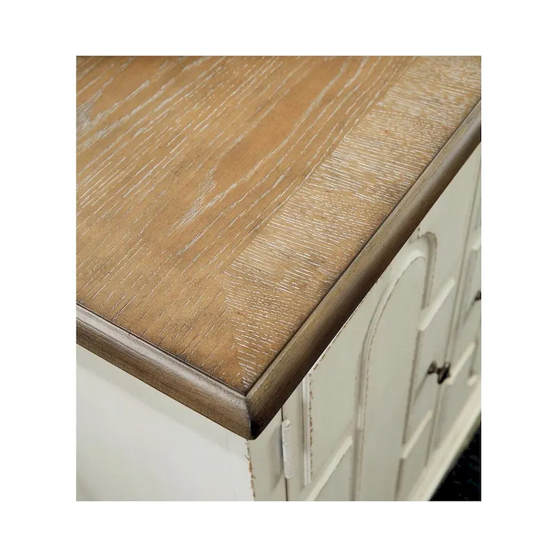 Mueble auxiliar de 4 puertas blanco antiguo, estilo informal