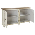 Mueble auxiliar de 4 puertas blanco antiguo, estilo informal