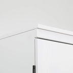 Alacena de cocina independiente gris/blanco, 4 puertas, 6 estantes, montaje para 1 persona