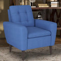 Sillón tapizado con botones, sillón decorativo con estructura de madera maciza de sagwan