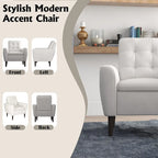 Sillón tapizado con botones, sillón decorativo con estructura de madera maciza de sagwan