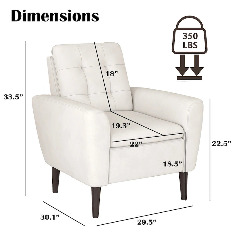 Sillón tapizado con botones, sillón decorativo con estructura de madera maciza de sagwan