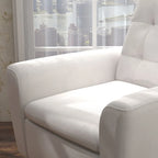 Sillón tapizado con botones, sillón decorativo con estructura de madera maciza de sagwan