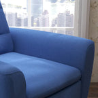 Sillón tapizado con botones, sillón decorativo con estructura de madera maciza de sagwan