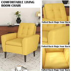 Sillón tapizado con botones, sillón decorativo con estructura de madera maciza de sagwan