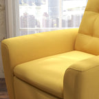 Sillón tapizado con botones, sillón decorativo con estructura de madera maciza de sagwan