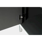 Armario de almacenamiento de 2 puertas plateado/gris con moldura de espejo y diseño de diamante – Montaje para 1 persona