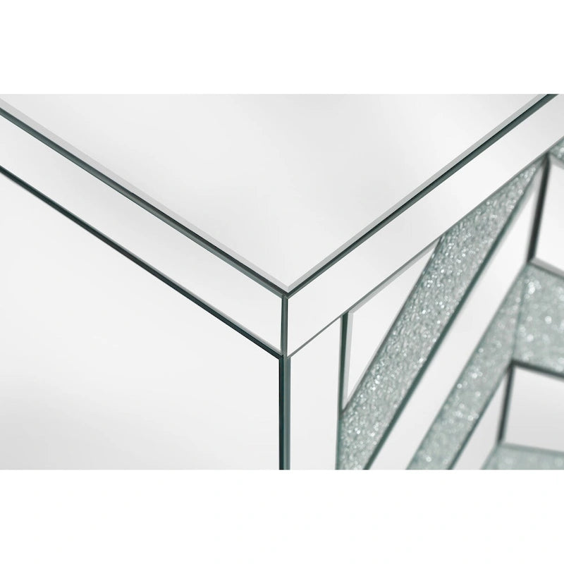 Armario de almacenamiento de 2 puertas plateado/gris con moldura de espejo y diseño de diamante – Montaje para 1 persona