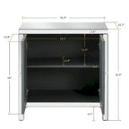 Armario de almacenamiento de 2 puertas plateado/gris con moldura de espejo y diseño de diamante – Montaje para 1 persona