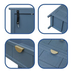 Gabinete de almacenamiento azul de 3 cajones, estilo americano, individual