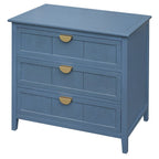 Gabinete de almacenamiento azul de 3 cajones, estilo americano, individual