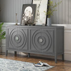 Aparador retro de 4 puertas, negro/gris/azul antiguo/blanco – Unidad individual