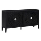 Aparador retro de 4 puertas, negro/gris/azul antiguo/blanco – Unidad individual