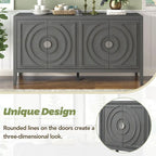 Aparador retro de 4 puertas, negro/gris/azul antiguo/blanco – Unidad individual