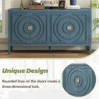 Aparador retro de 4 puertas, negro/gris/azul antiguo/blanco – Unidad individual
