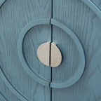 Aparador retro de 4 puertas, negro/gris/azul antiguo/blanco – Unidad individual