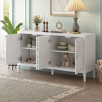 Aparador retro de 4 puertas, negro/gris/azul antiguo/blanco – Unidad individual