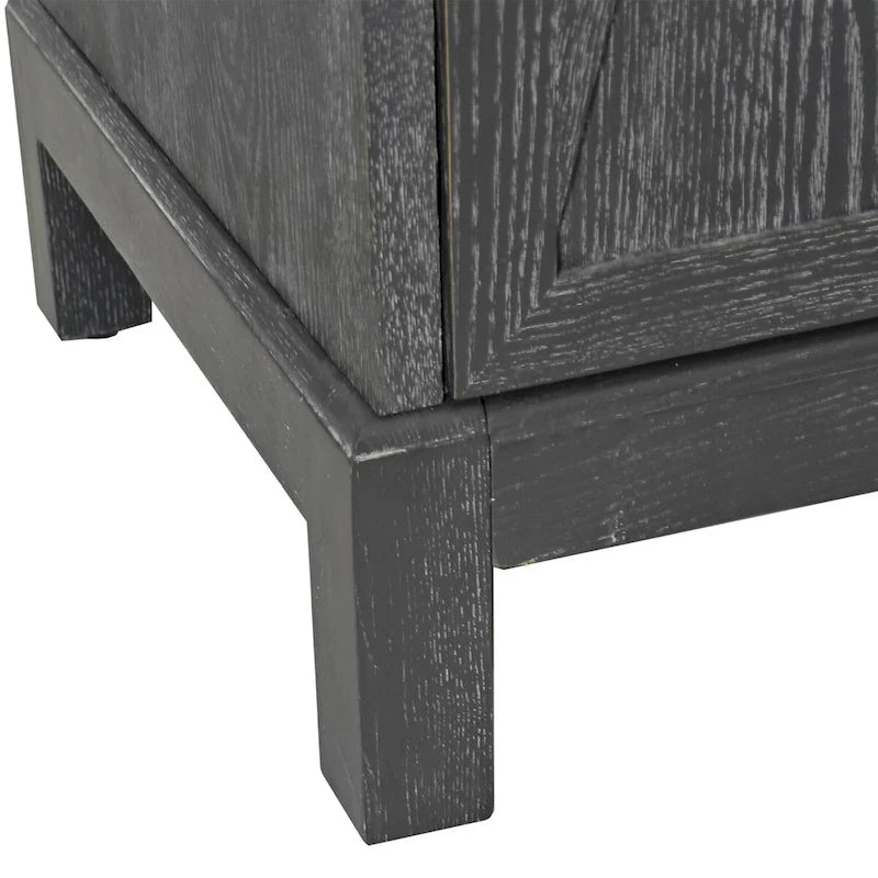 Aparador con espejo de 4 puertas gris/madera – Individual