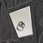 Aparador con espejo de 4 puertas gris/madera – Individual
