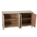 Aparador con espejo de 4 puertas gris/madera – Individual