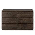 Mueble de almacenaje de 6 cajones marrón/gris/gris oscuro, montaje para 1 persona
