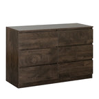 Mueble de almacenaje de 6 cajones marrón/gris/gris oscuro, montaje para 1 persona