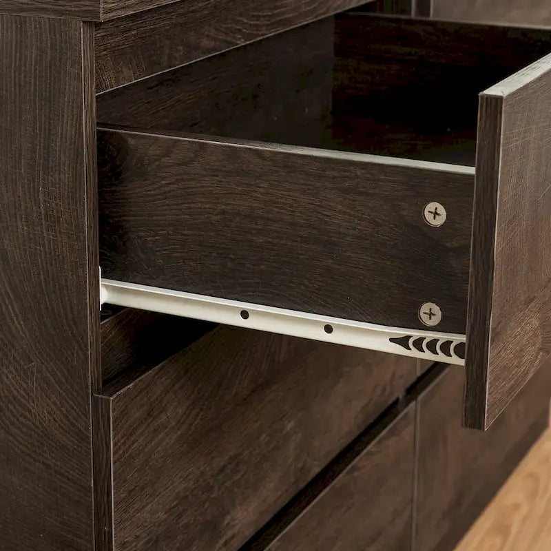 Mueble de almacenaje de 6 cajones marrón/gris/gris oscuro, montaje para 1 persona