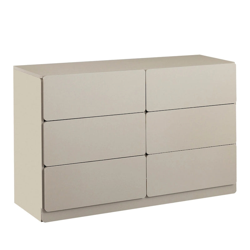 Mueble de almacenaje de 6 cajones marrón/gris/gris oscuro, montaje para 1 persona