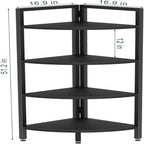 Estantería esquinera de 4 niveles, Nogal/Roble Negro, montaje por 1 persona