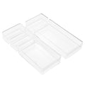 Juego de organizadores de cajones brillantes transparentes, 5 piezas
