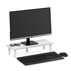 Soporte elevador de monitor blanco, estilo tubo, para 1 persona