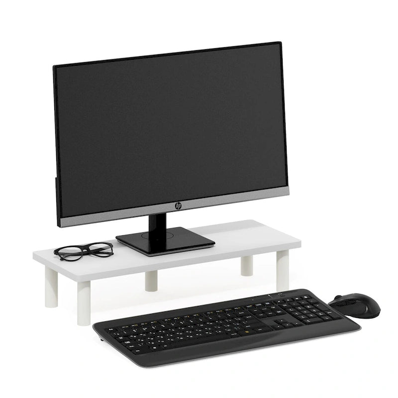 Soporte elevador de monitor blanco, estilo tubo, para 1 persona