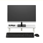 Soporte elevador de monitor blanco, estilo tubo, para 1 persona