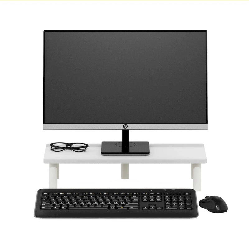 Soporte elevador de monitor blanco, estilo tubo, para 1 persona